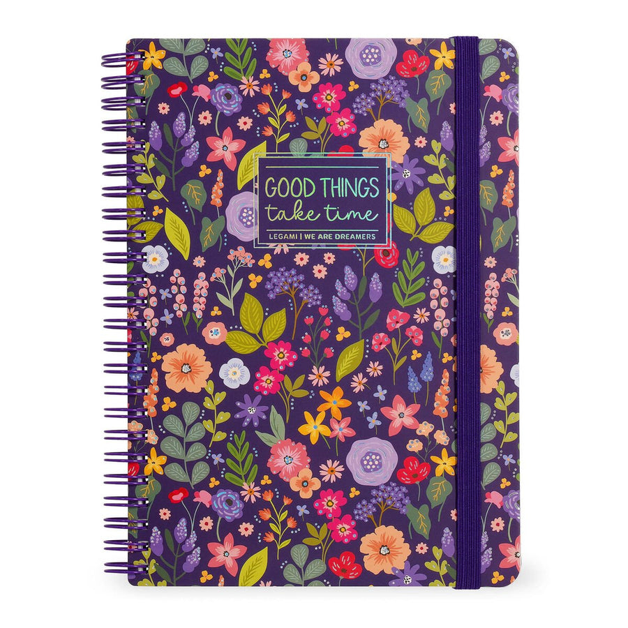 Cuaderno a Rayas A4 con Portada Rígida Ilustrada - Flowers - Bloc de Notas - Con Espiral