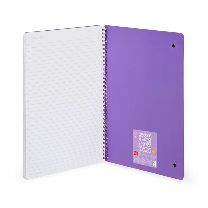Cuaderno a Rayas A4 con Portada Rígida Ilustrada - Flowers - Bloc de Notas - Con Espiral
