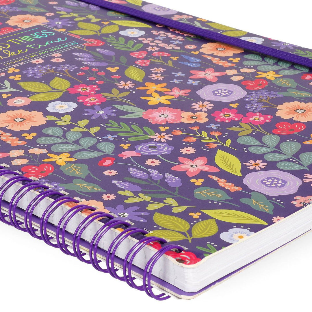 Cuaderno a Rayas A4 con Portada Rígida Ilustrada - Flowers - Bloc de Notas - Con Espiral