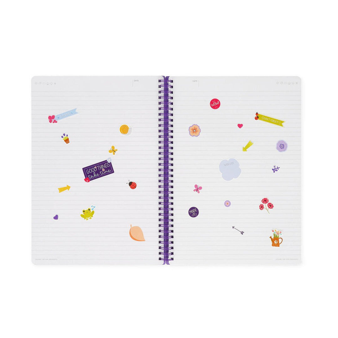 Cuaderno a Rayas A4 con Portada Rígida Ilustrada - Flowers - Bloc de Notas - Con Espiral