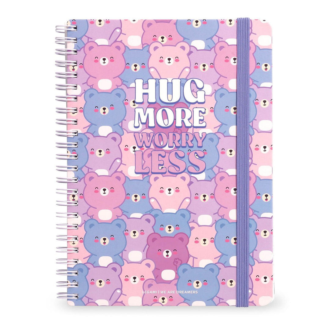 Cuaderno a Rayas A4 con Portada Rígida Ilustrada - Teddy Bear - Bloc de Notas - Con Espiral