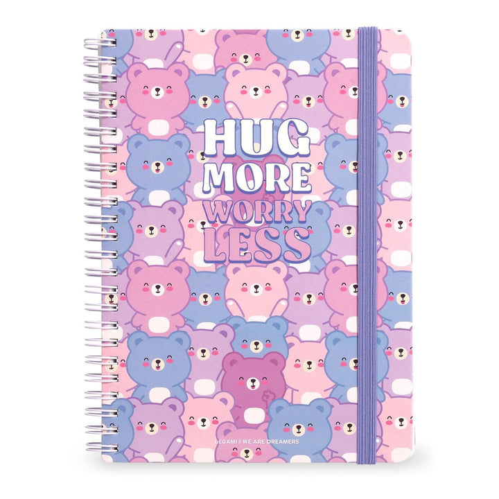 Cuaderno a Rayas A4 con Portada Rígida Ilustrada - Teddy Bear - Bloc de Notas - Con Espiral