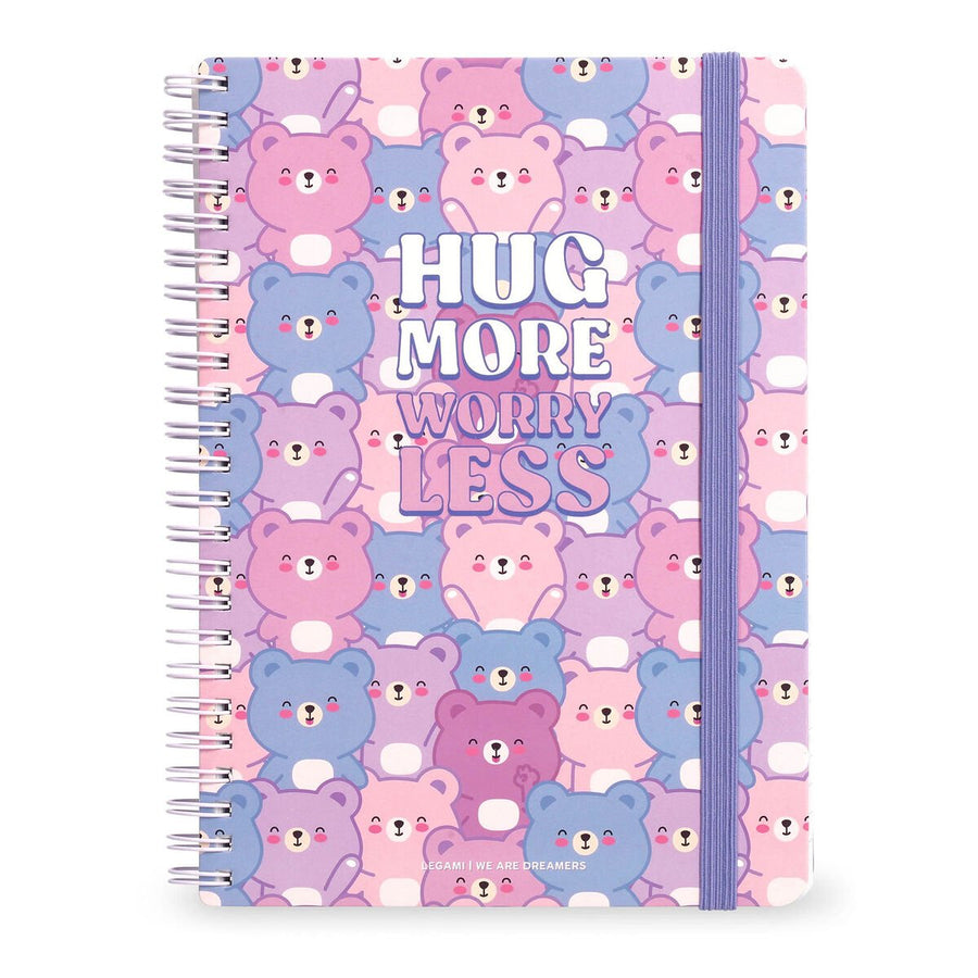 Cuaderno a Rayas A4 con Portada Rígida Ilustrada - Teddy Bear - Bloc de Notas - Con Espiral