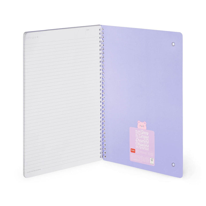 Cuaderno a Rayas A4 con Portada Rígida Ilustrada - Teddy Bear - Bloc de Notas - Con Espiral