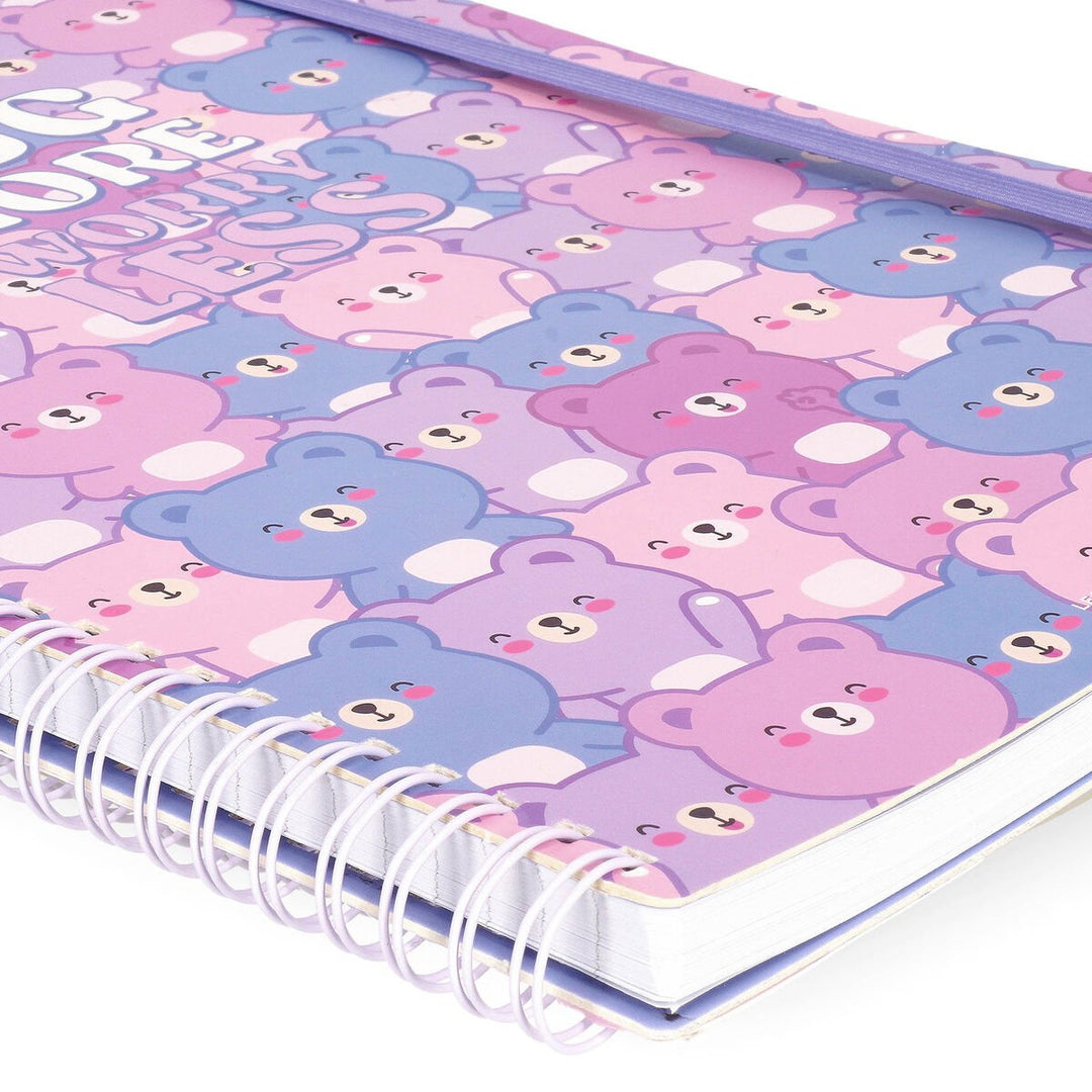 Cuaderno a Rayas A4 con Portada Rígida Ilustrada - Teddy Bear - Bloc de Notas - Con Espiral