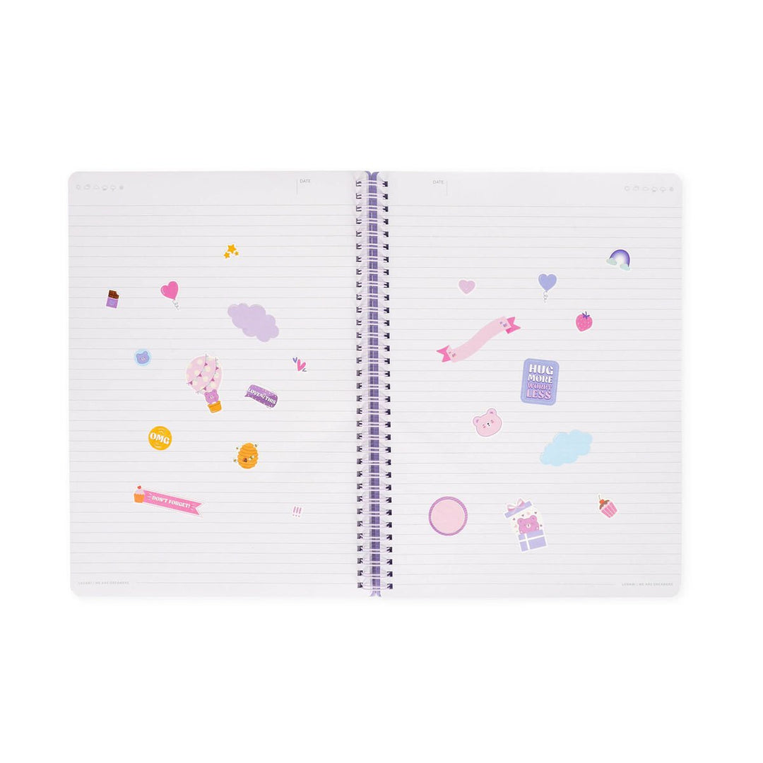 Cuaderno a Rayas A4 con Portada Rígida Ilustrada - Teddy Bear - Bloc de Notas - Con Espiral
