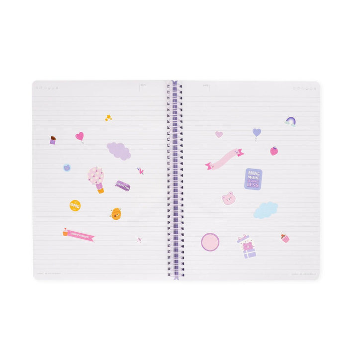Cuaderno a Rayas A4 con Portada Rígida Ilustrada - Teddy Bear - Bloc de Notas - Con Espiral