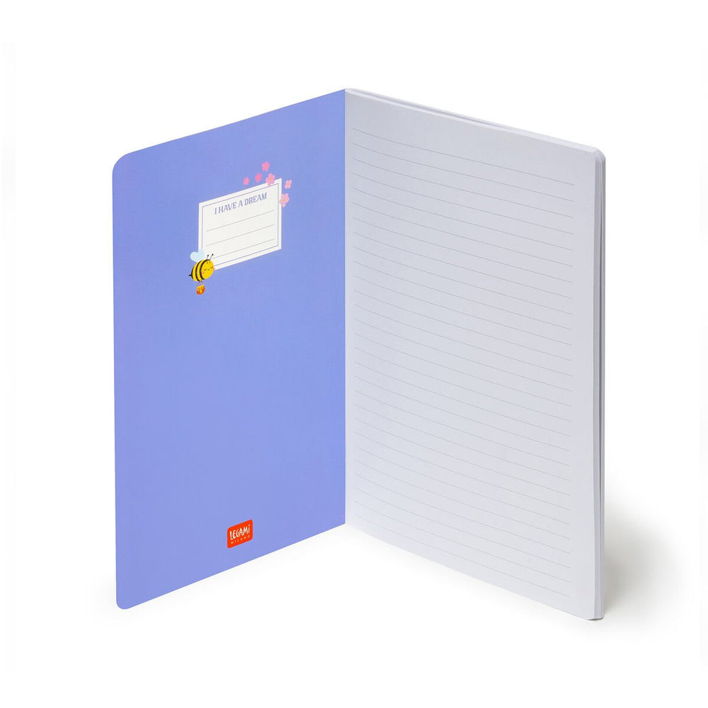 Cuaderno a Rayas A5 con Portada Rígida Ilustrada - Bee
