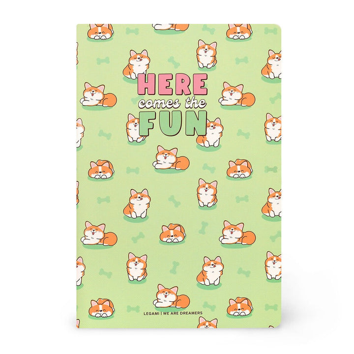 Cuaderno de Hojas Blancas A5 con Portada Rígida Ilustrada - Corgi