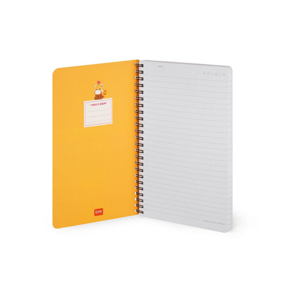 Cuaderno a Rayas - Large - Con espiral - Hoja A5 - Red panda