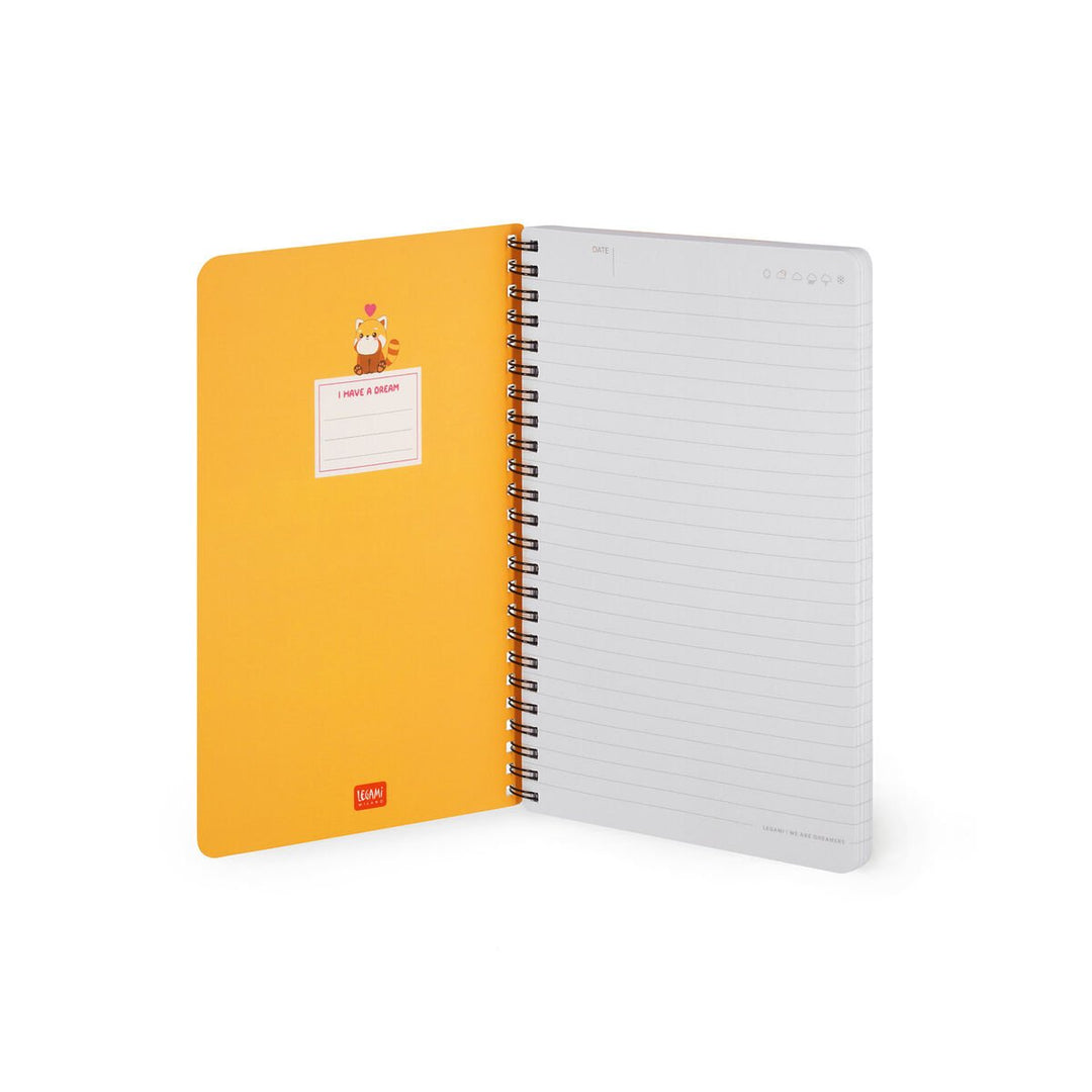 Cuaderno a Rayas - Large - Con espiral - Hoja A5 - Red panda