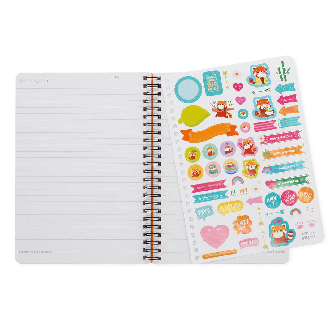Cuaderno a Rayas - Large - Con espiral - Hoja A5 - Red panda