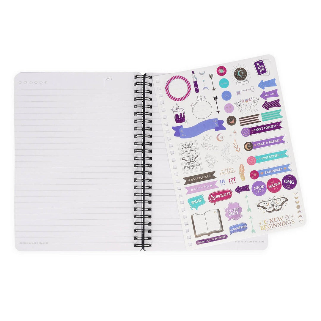 Cuaderno a Rayas A5 con Portada Rígida Ilustrada - Moth - Bloc de Notas - Con Espiral