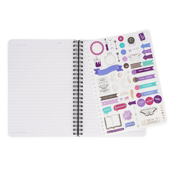 Cuaderno a Rayas A5 con Portada Rígida Ilustrada - Moth - Bloc de Notas - Con Espiral