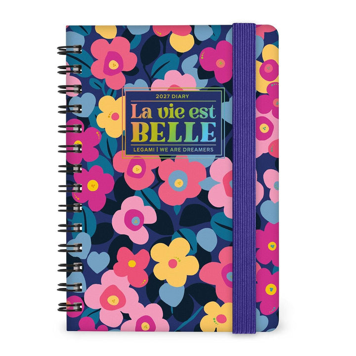Agenda Semanal de 12 Meses Small Con Espiral 2027 - Flowers