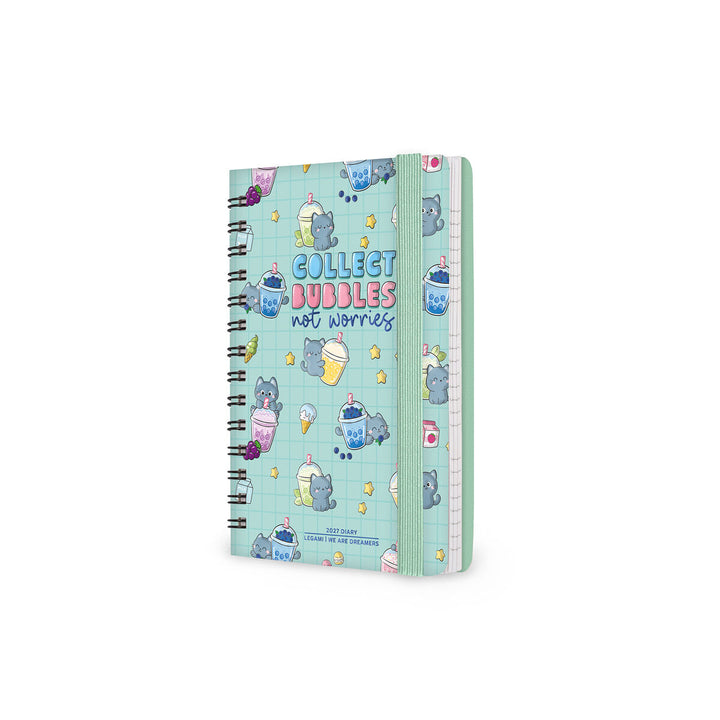 Agenda Semanal de 12 Meses Small Con Espiral 2027 - Kitty Bubble Tea