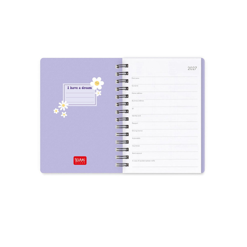 Agenda Semanal de 12 Meses Small Con Espiral 2027 - Daisy