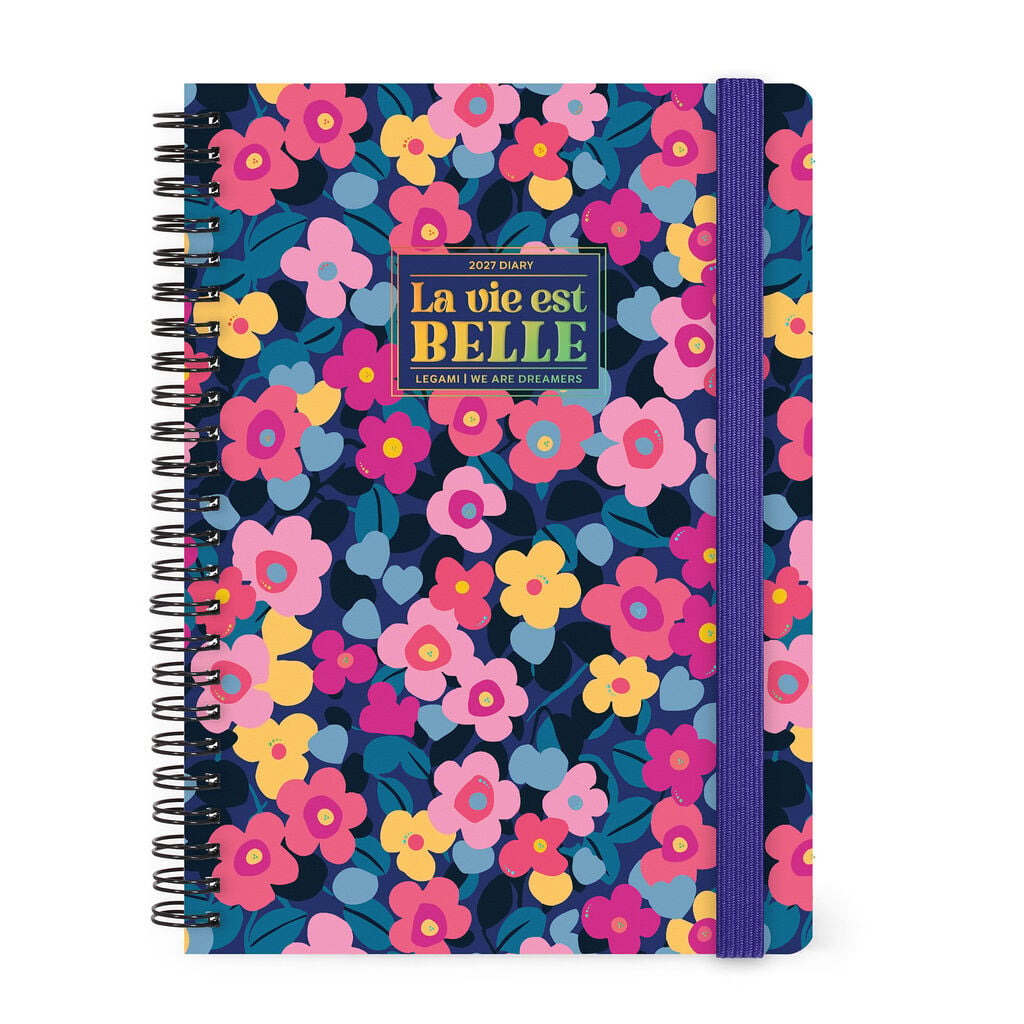 Agenda Semanal de 12 Meses Large con Espiral 2027 - Flowers