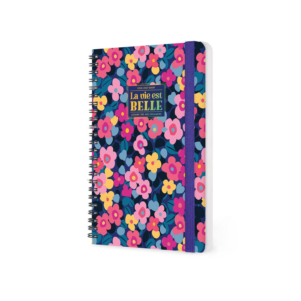 Agenda Semanal de 12 Meses Large con Espiral 2027 - Flowers