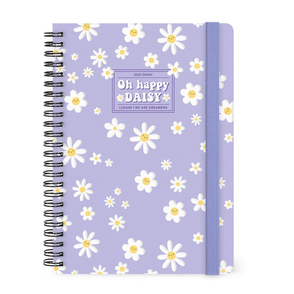 Agenda Semanal de 12 Meses Large con Espiral 2027 - Daisy