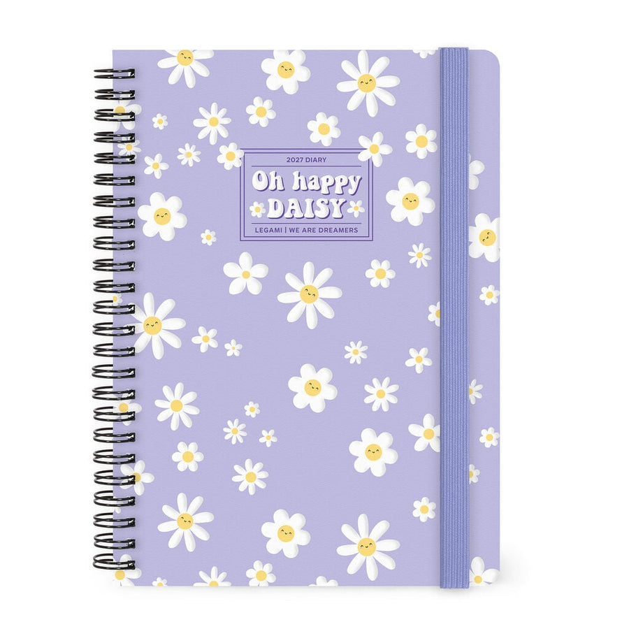 Agenda Semanal de 12 Meses Large con Espiral 2027 - Daisy