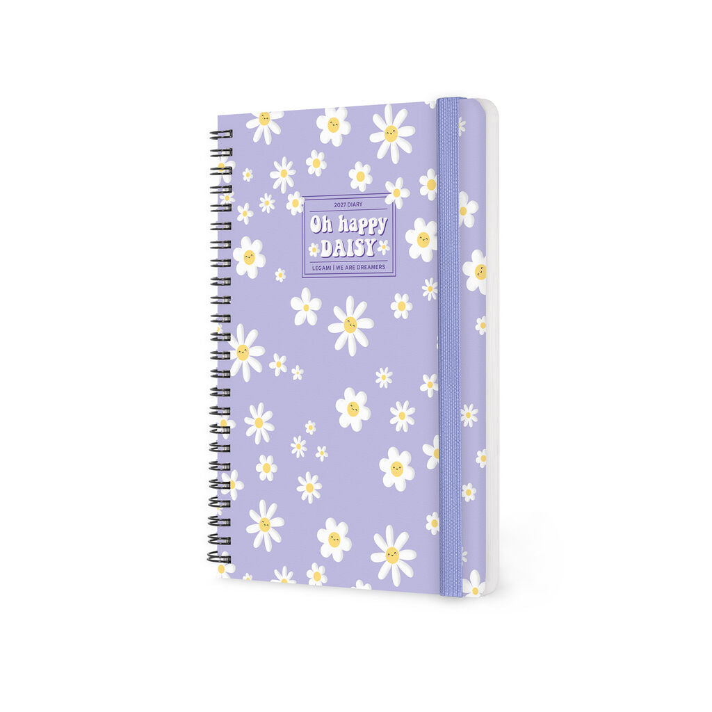 Agenda Semanal de 12 Meses Large con Espiral 2027 - Daisy