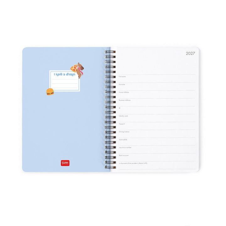 Agenda Semanal de 12 Meses Large con Espiral 2027 - Dachshund