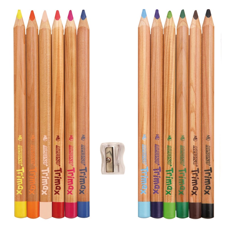 Estuche 12 lápices Alpino Trimax, colores surtidos
