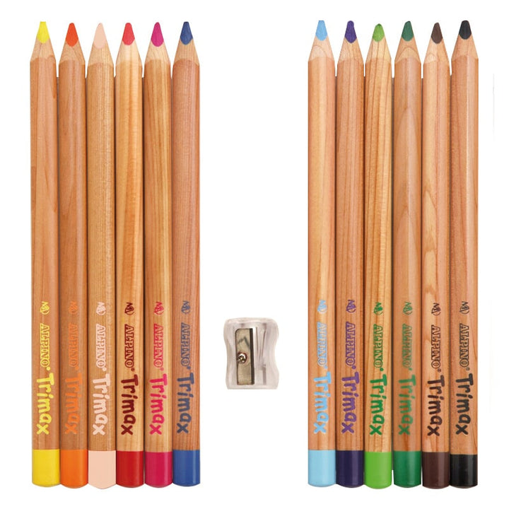 Estuche 12 lápices Alpino Trimax, colores surtidos