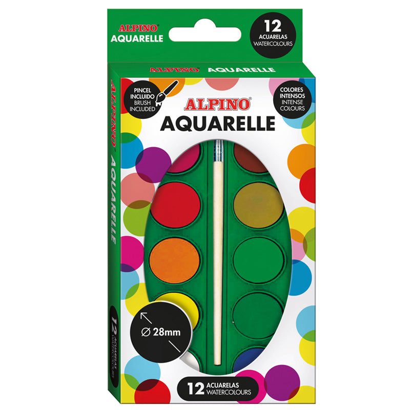 Estuche 12 acuarelas Alpino