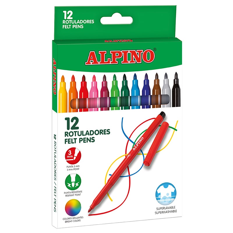 Estuche 12 rotuladores Standard Alpino