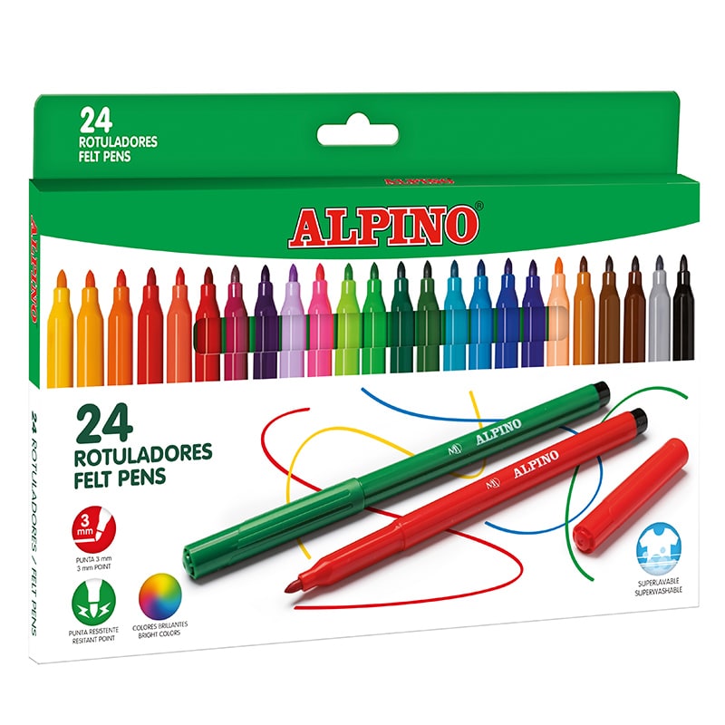 Estuche 24 rotuladores Standard Alpino