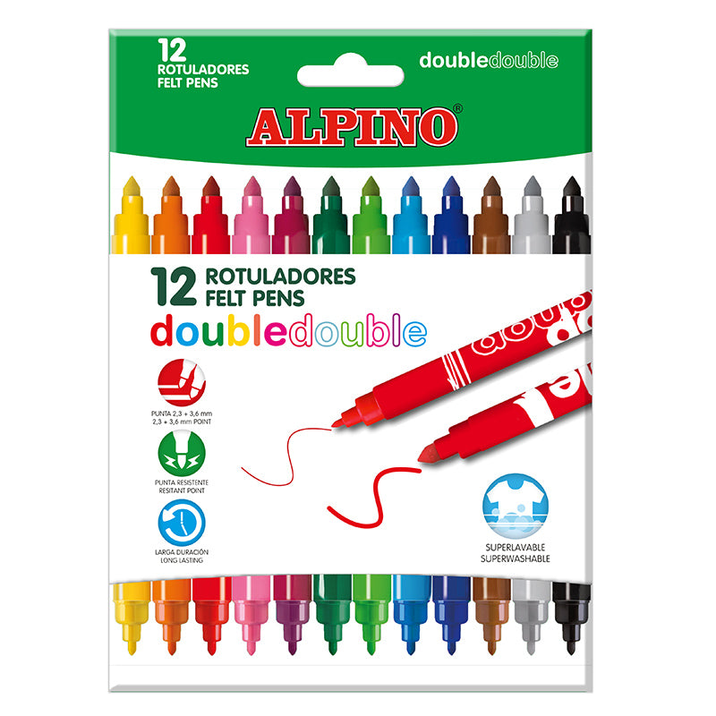 12 rotuladores Double Double-Alpino