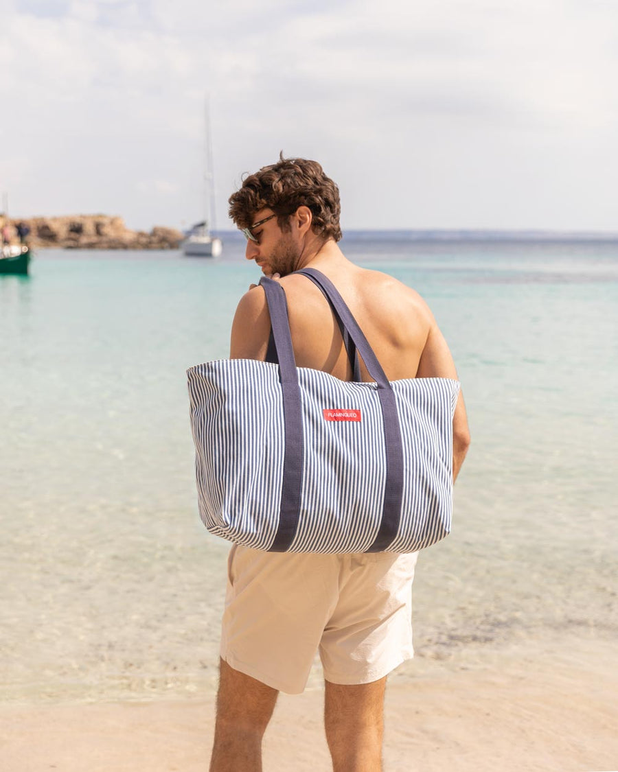 Bolsa playa canvas BRUNY azul con monedero - colección Sea la vie