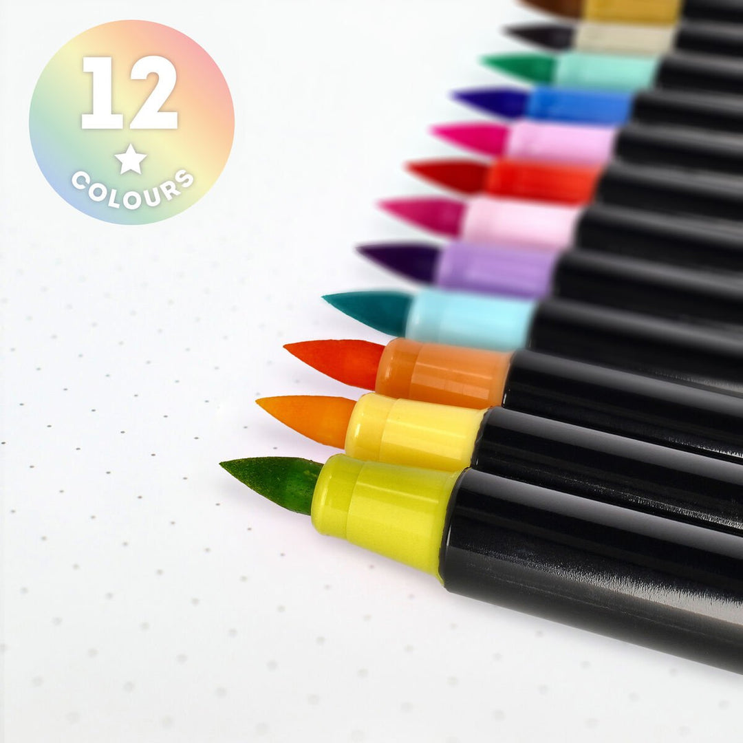 Set de 12 Rotuladores con Punta de Pincel - Pastel colours