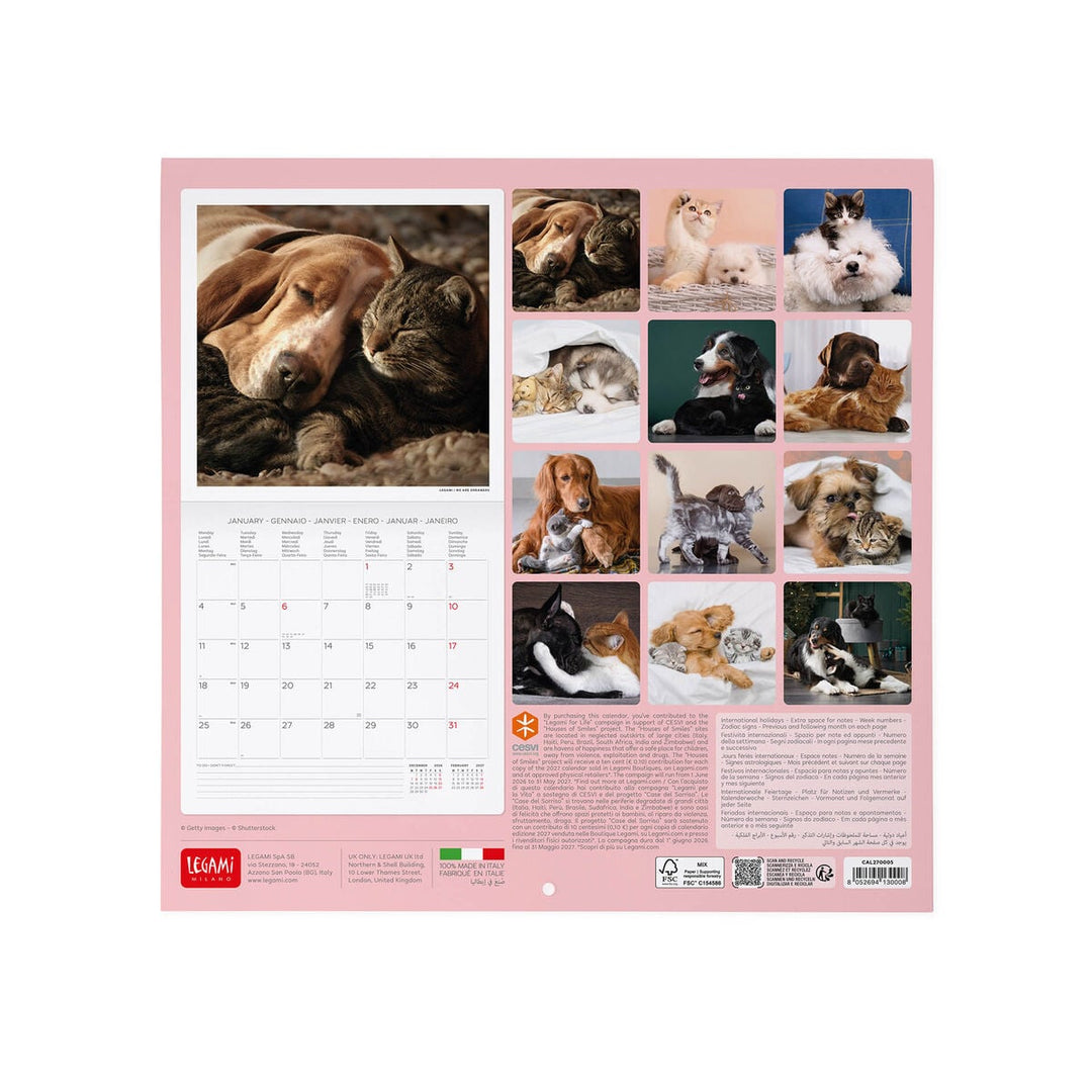 Calendario de Pared 2027 - 30 x 29 cm - Best Friends