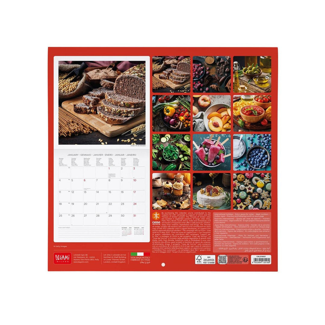 Calendario de Pared 2027 - 30 x 29 cm - Kitchen
