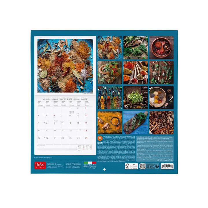 Calendario de Pared 2027 - 30 x 29 cm - Herbs & Spices
