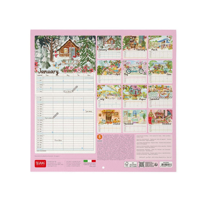 Calendario de Pared 2027 - 30 x 29 cm - Home Sweet Home
