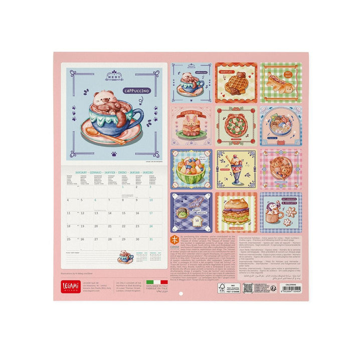 Calendario de Pared 2027 - 30 x 29 cm - Cutie Foodie