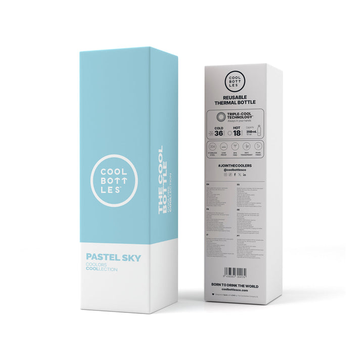 The bottles coolors - Botella de acero inoxidable 350 ml  - Pastel Sky
