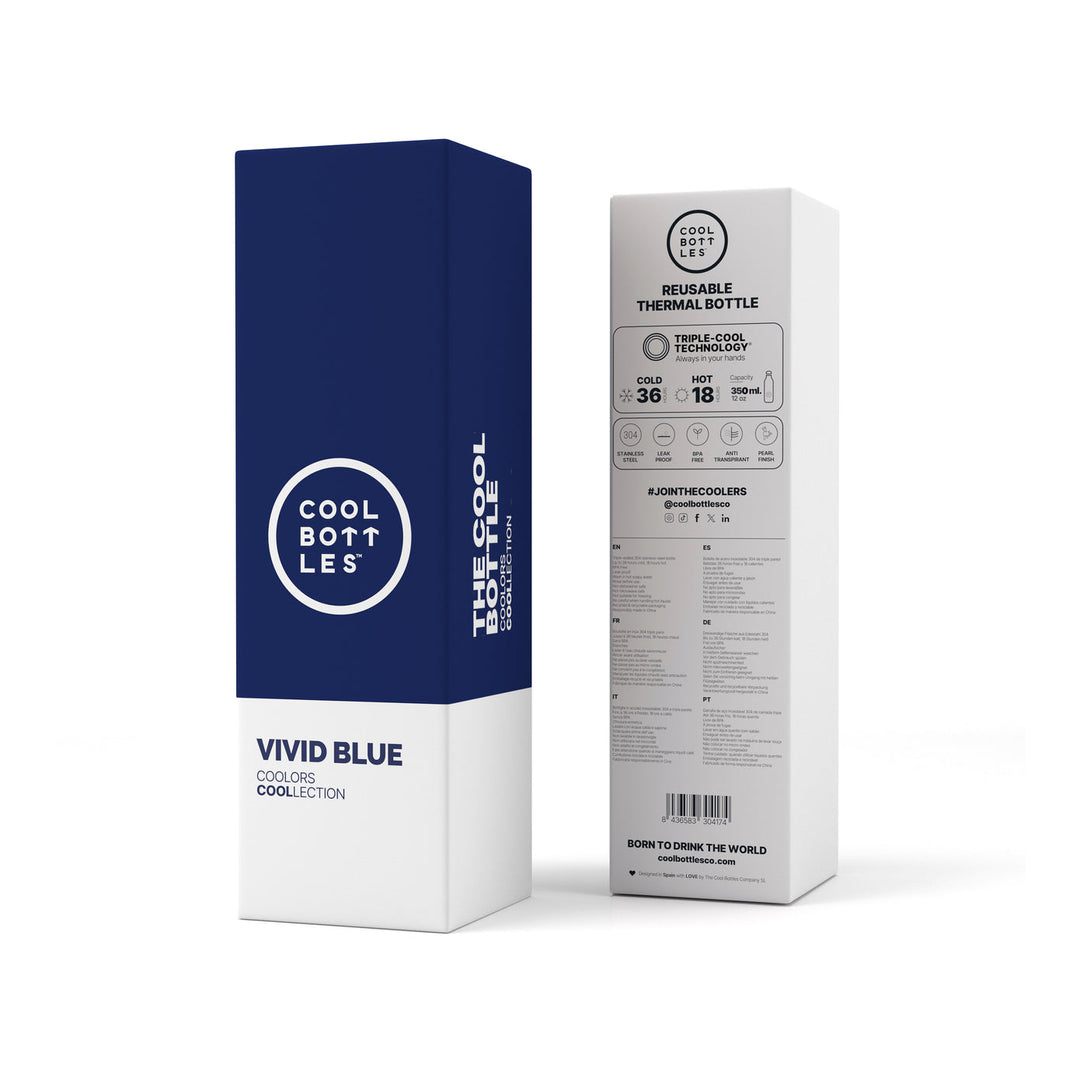 The bottles coolors - Botella de acero inoxidable 350 ml  - Vivid Blue