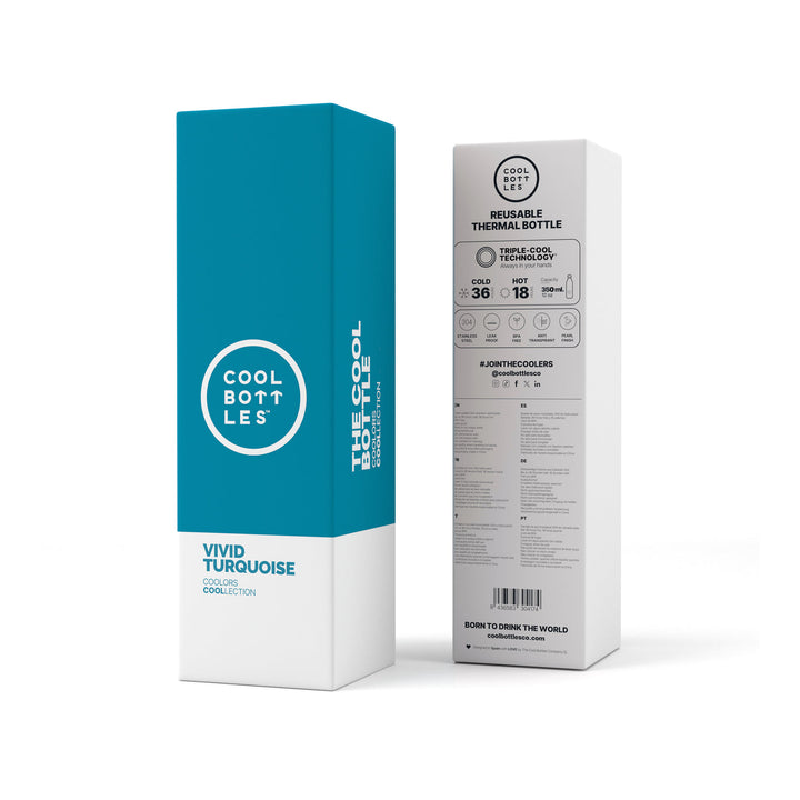 The bottles coolors - Botella de acero inoxidable 350 ml  - Vivid Turquoise