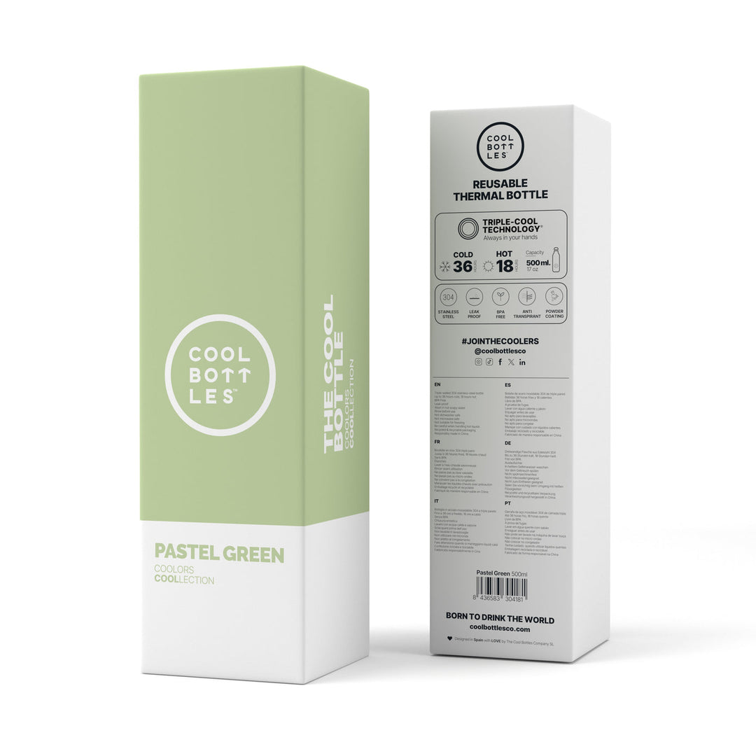 The bottles coolors - Botella de acero inoxidable 500 ml - Pastel Green