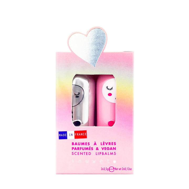 Set de 2 bálsamos labiales - CHLOE (coco y fresa)