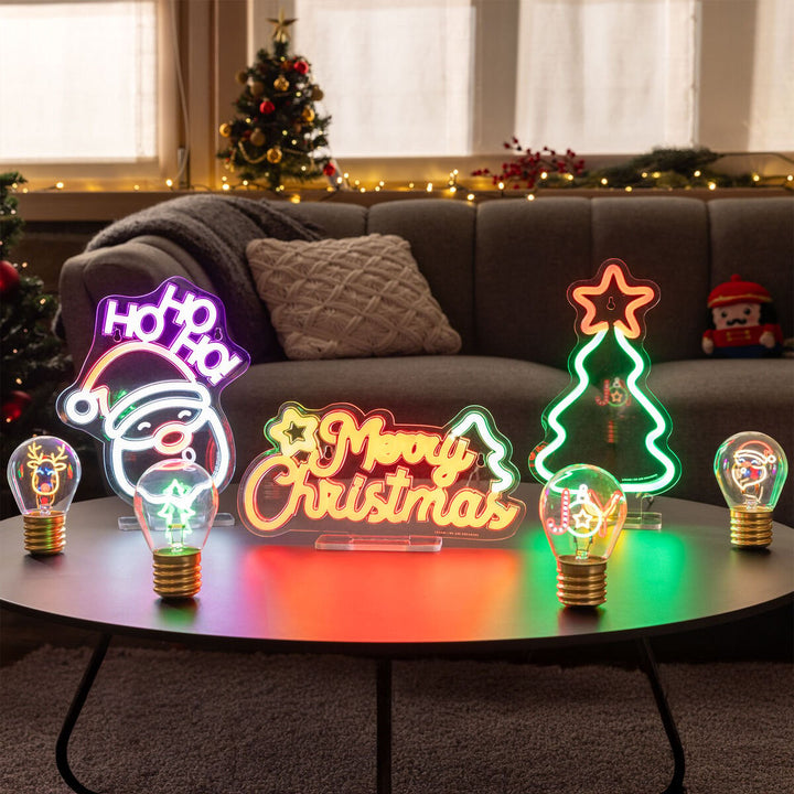 Lámpara Decorativa de Mesa Navideña en Forma de Bombilla - Reindeer - Bulb Fiction