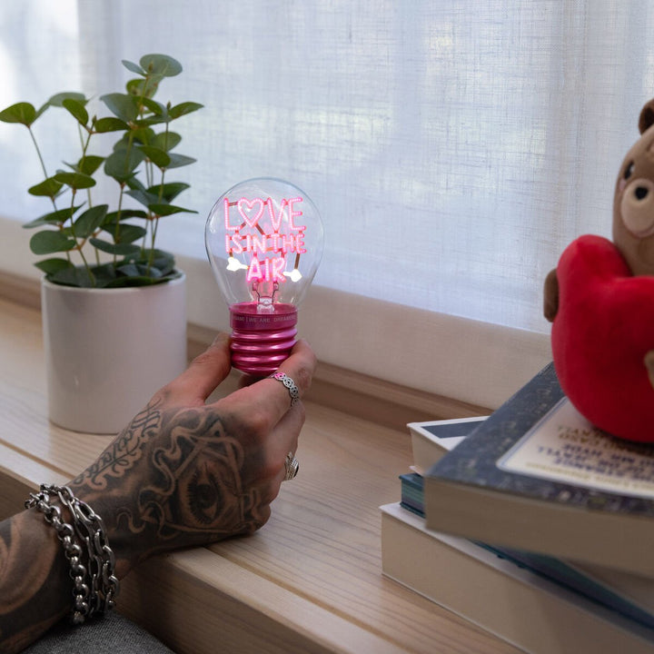 Lámpara Decorativa de Mesa en Forma de Bombilla - Love Is in the Air - Bulb Fiction