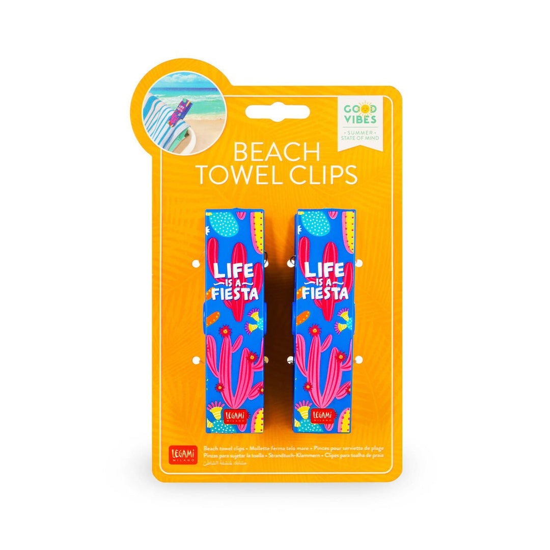 Set de 2 pinzas para sujetar la toalla - Cactus