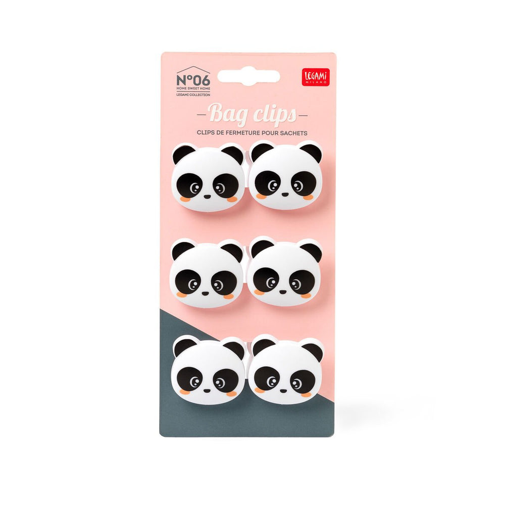 Set de 6 Pinzas para Cerrar Paquetes - Panda - Bag Clips