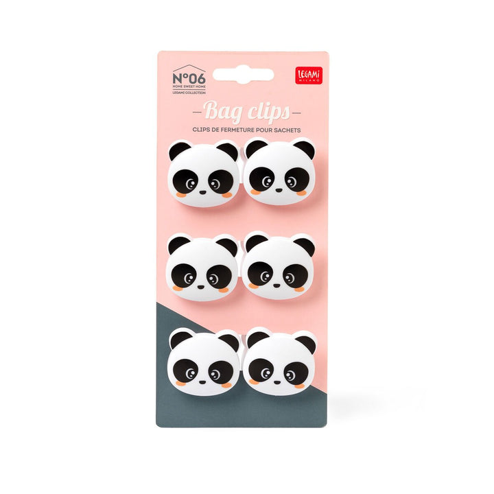 Set de 6 Pinzas para Cerrar Paquetes - Panda - Bag Clips